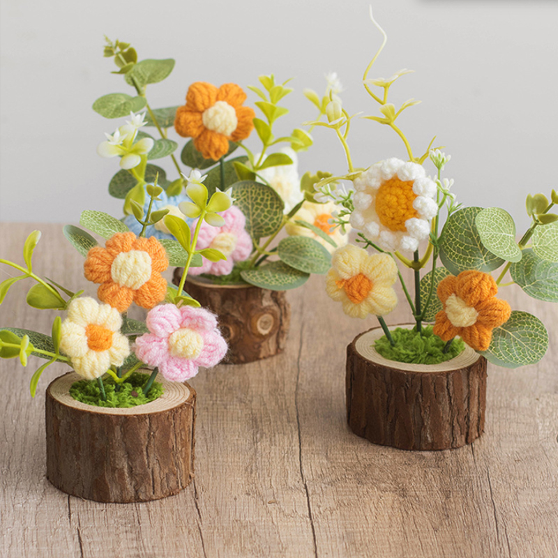 Gardening Tools Cute - 1Pc Crochet Flowers Cute Knitting Flowers
