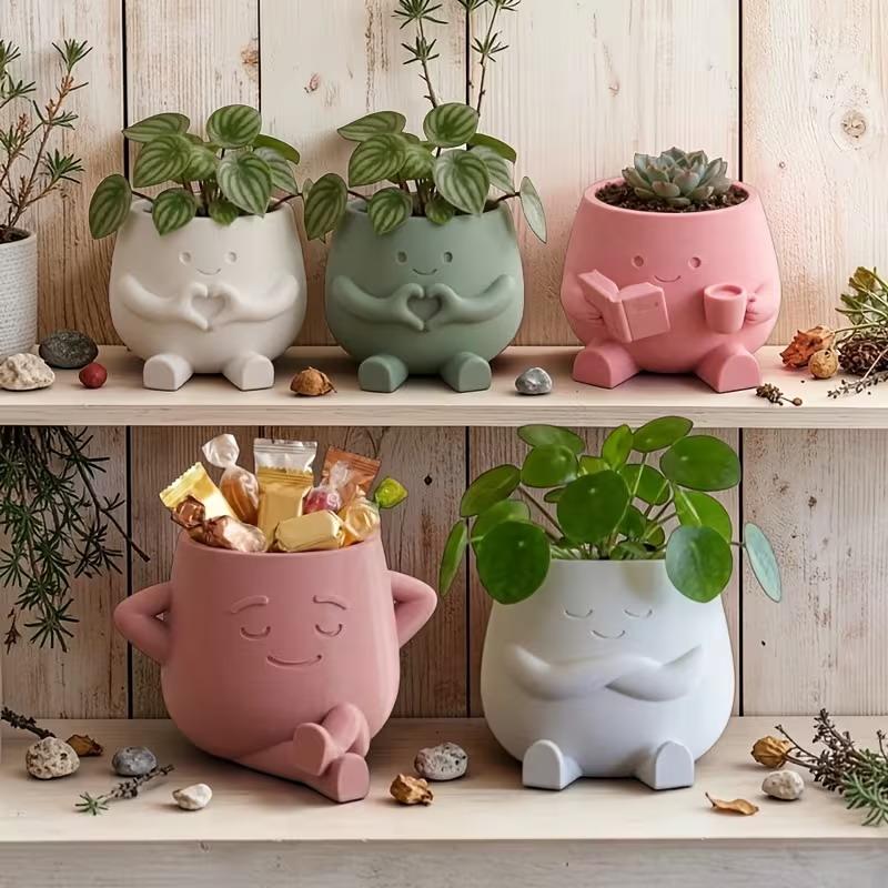 Gardening Tools Cute - Unique Sitting Chair Face Flower Vase