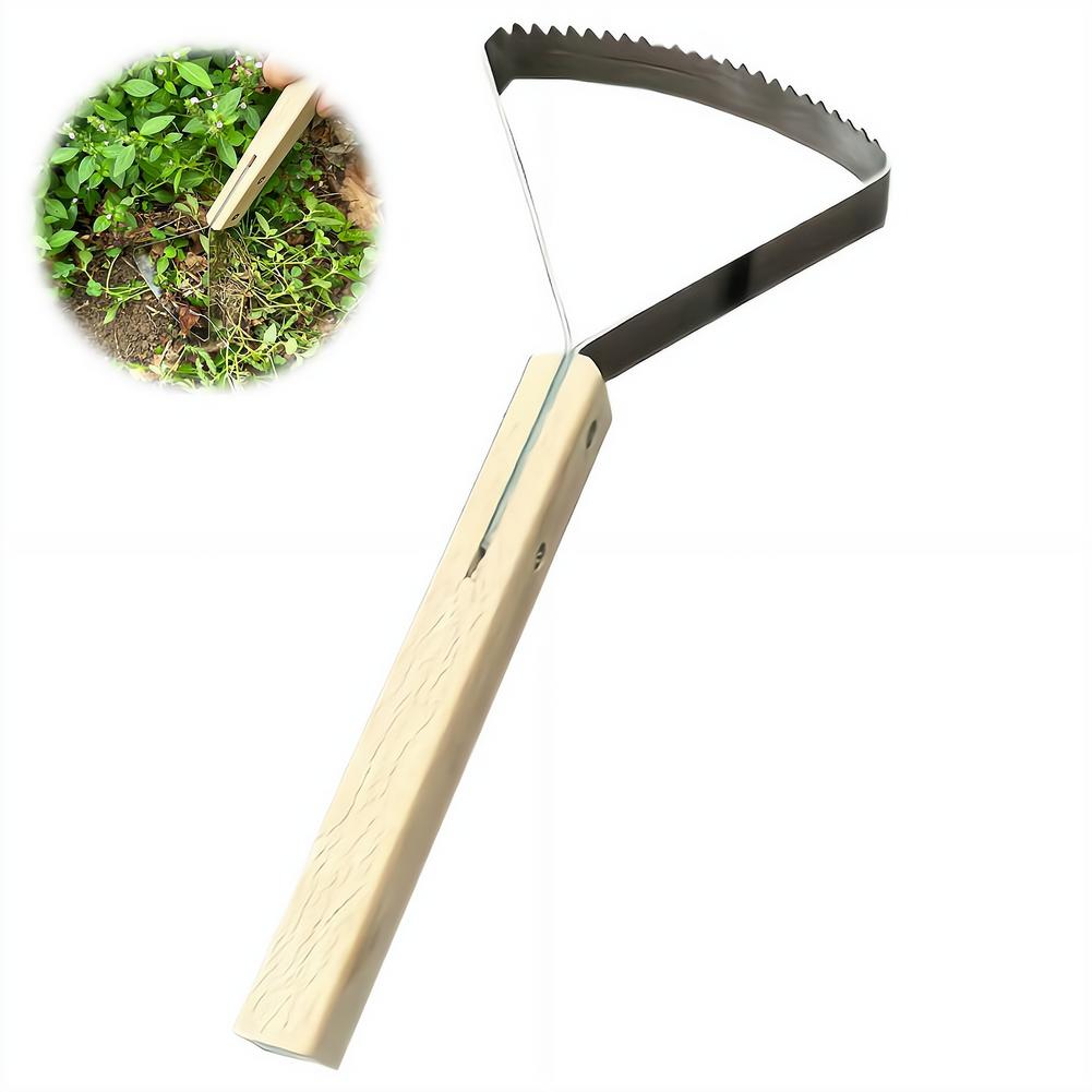 Weed Puller - Manual Weeding Scraper with Wood Handle,