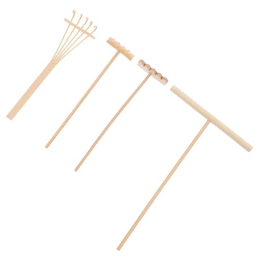 Bamboo Mini Rake Set 4 Pcs for - Zen Gardening Tools ulasan dan harga