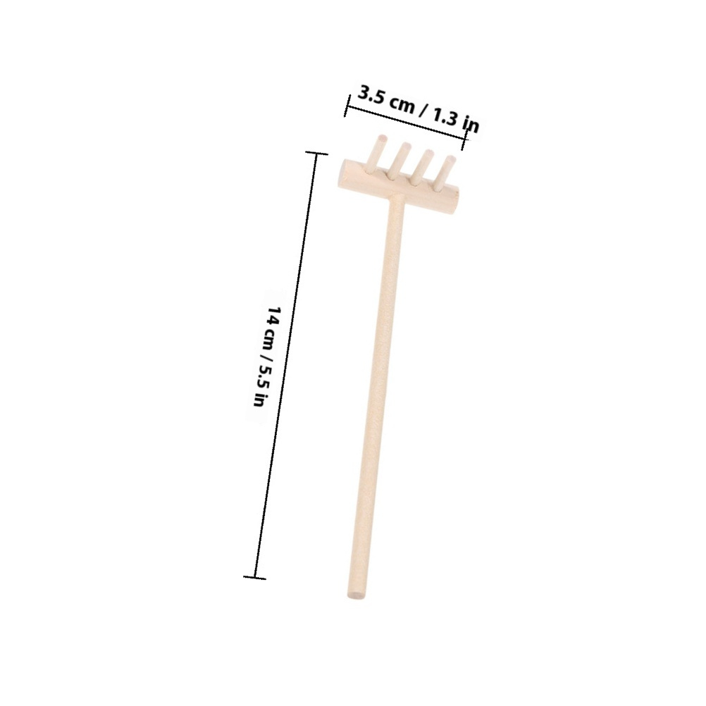 3pcs Bamboo Mini Rake Set For  - Zen Gardening Tools ulasan dan harga