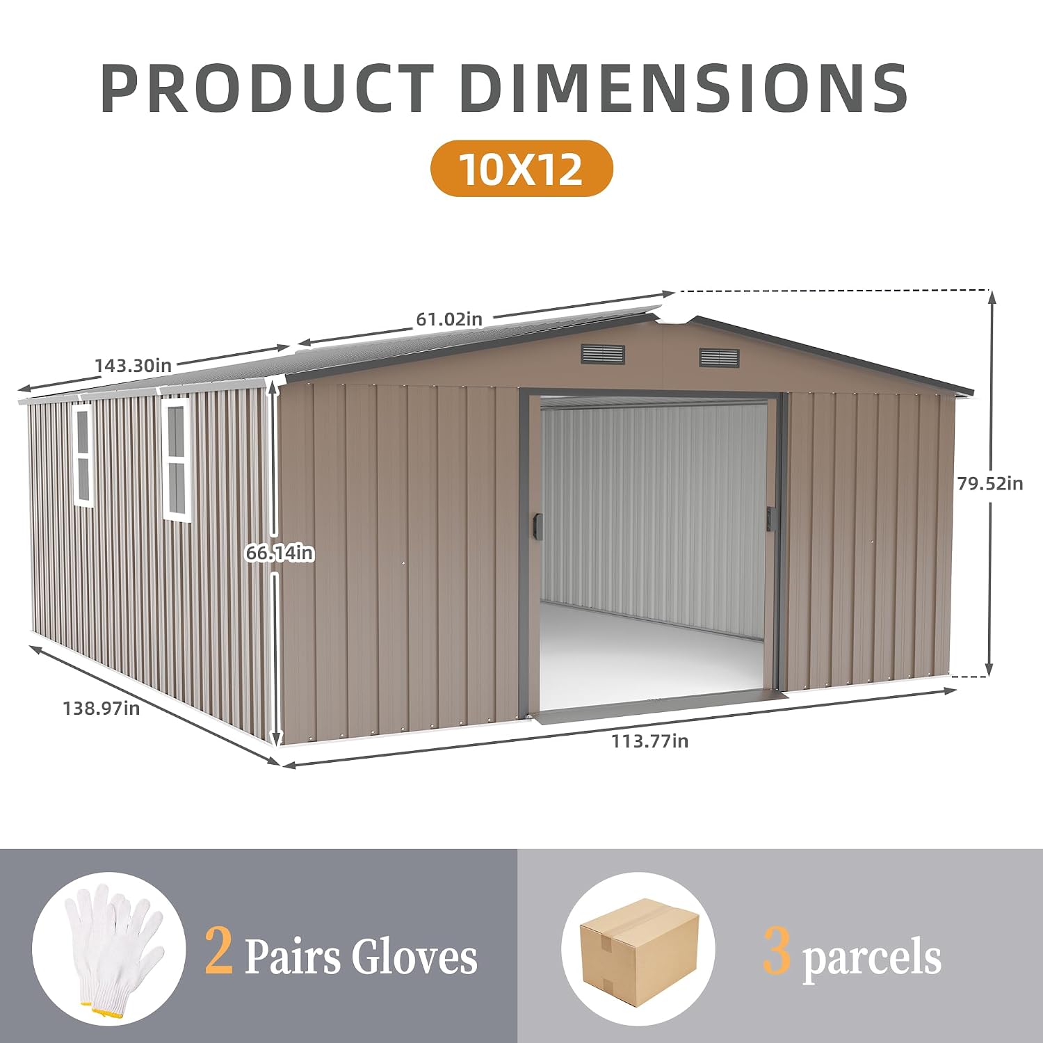 10x12 FT Outdoor Storage Shed, - Gardening Tools ulasan dan harga