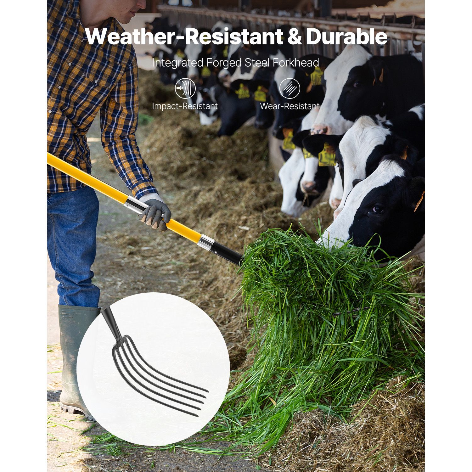 Garden Fork, 5-Tine Gardening  - Spade Digging Fork ulasan dan harga
