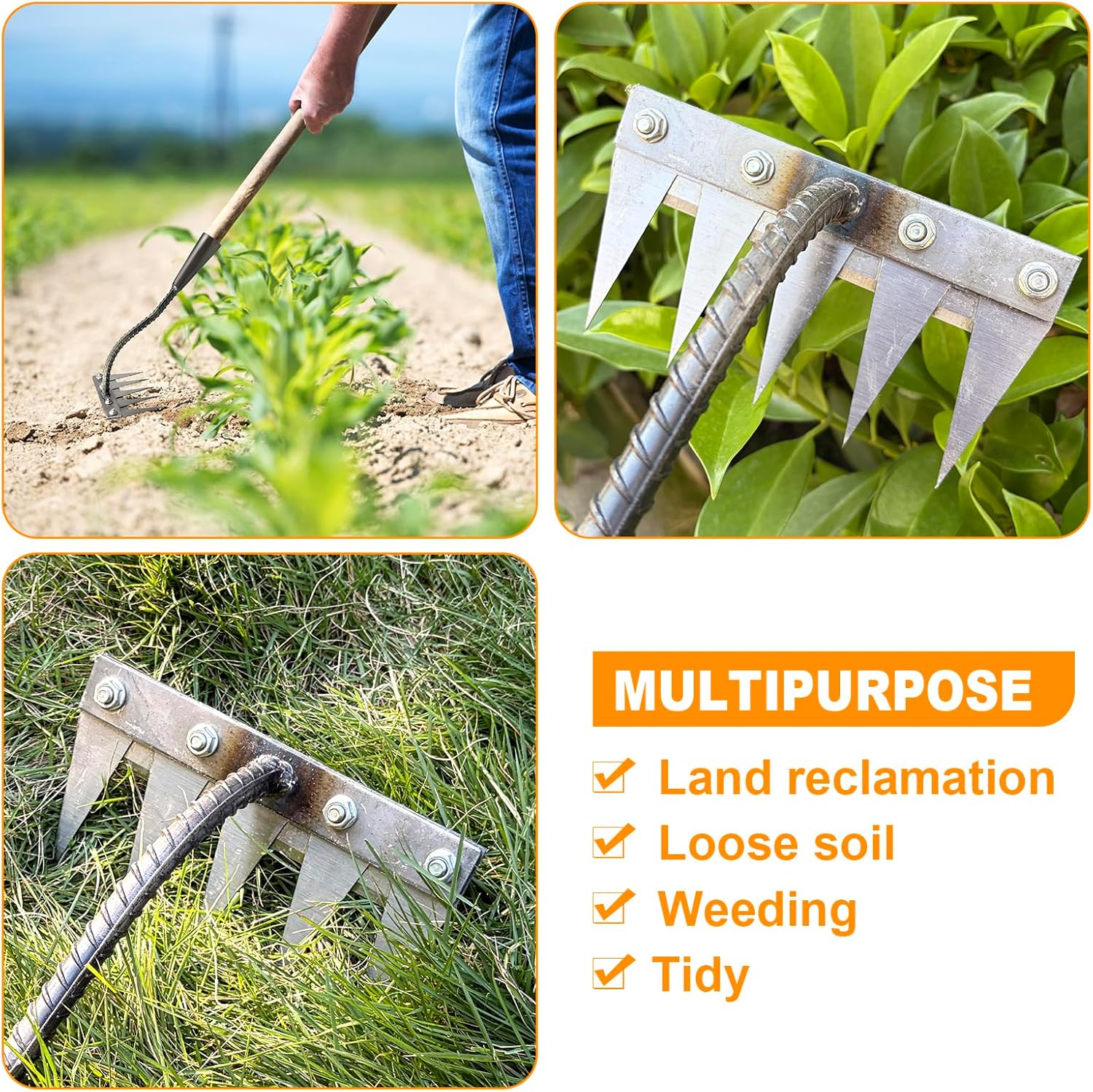 5/6/7/8 Teeth Iron Gardening H - Gardening Tools Hoe ulasan dan harga