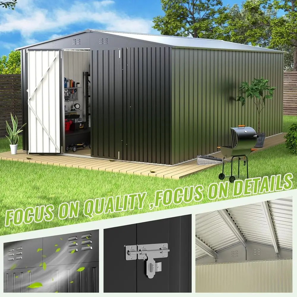 Durable Metal Outdoor Storage  - Gardening Tools ulasan dan harga