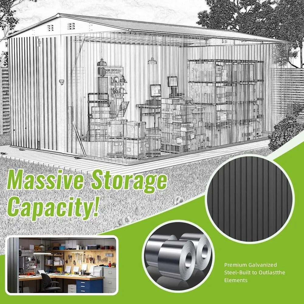 Durable Metal Outdoor Storage  - Gardening Tools ulasan dan harga