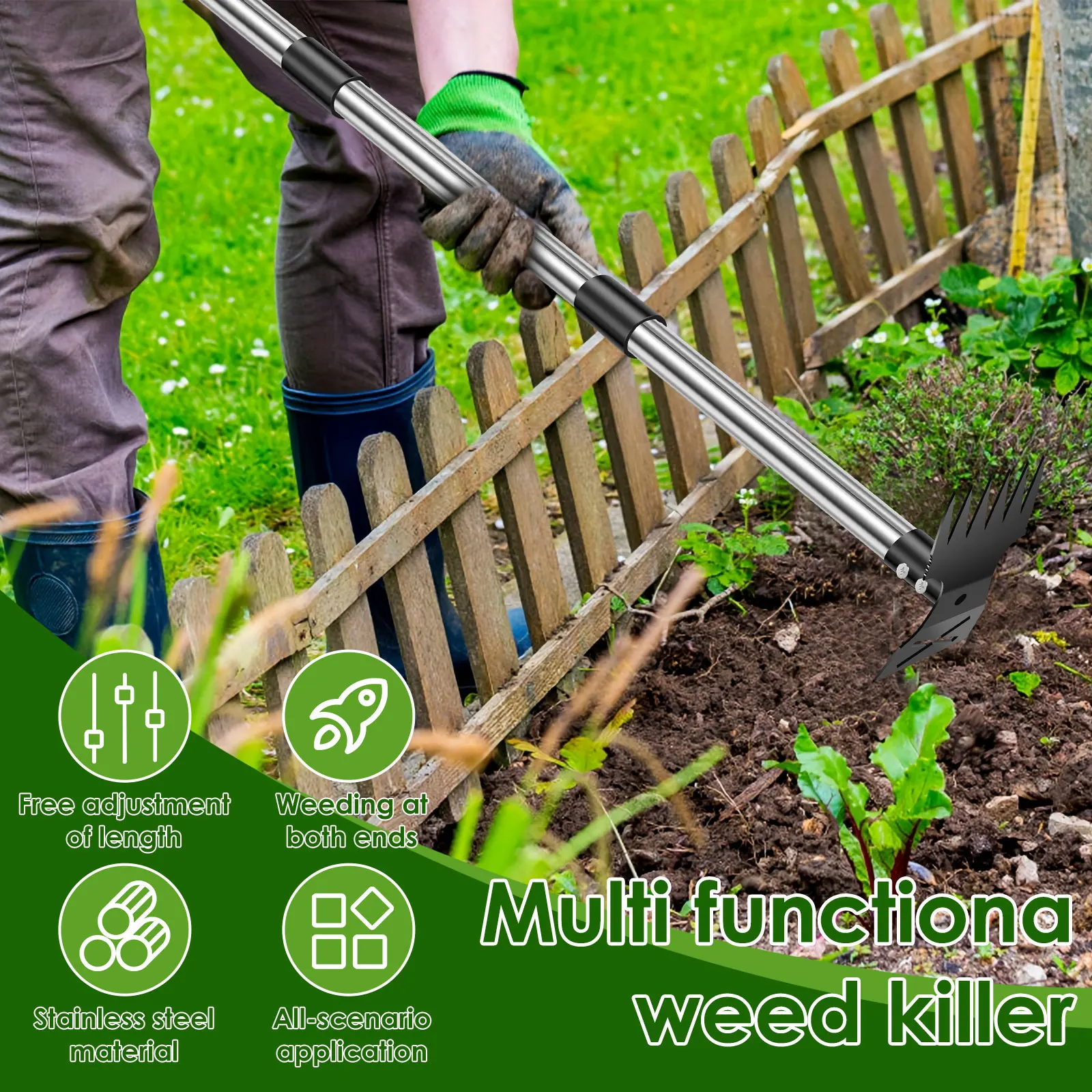 Garden Thatch Rake Stainless S - Weed Puller ulasan dan harga