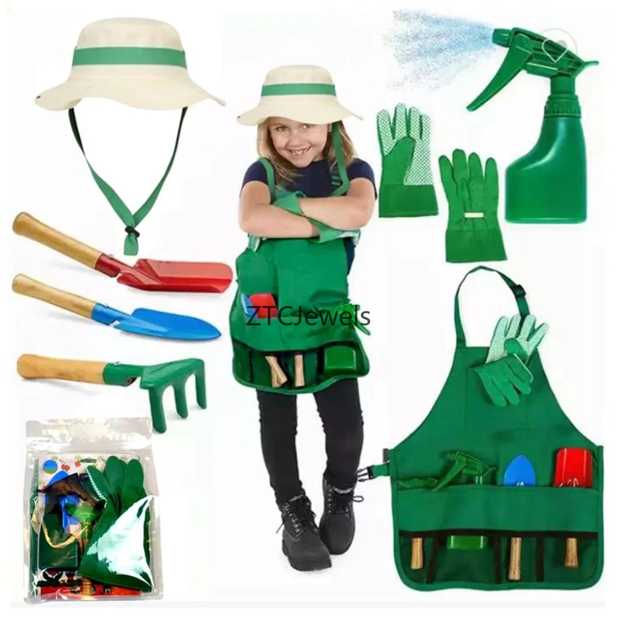 Kids Garden Apron Tool Set wit - Gardening Tools ulasan dan harga