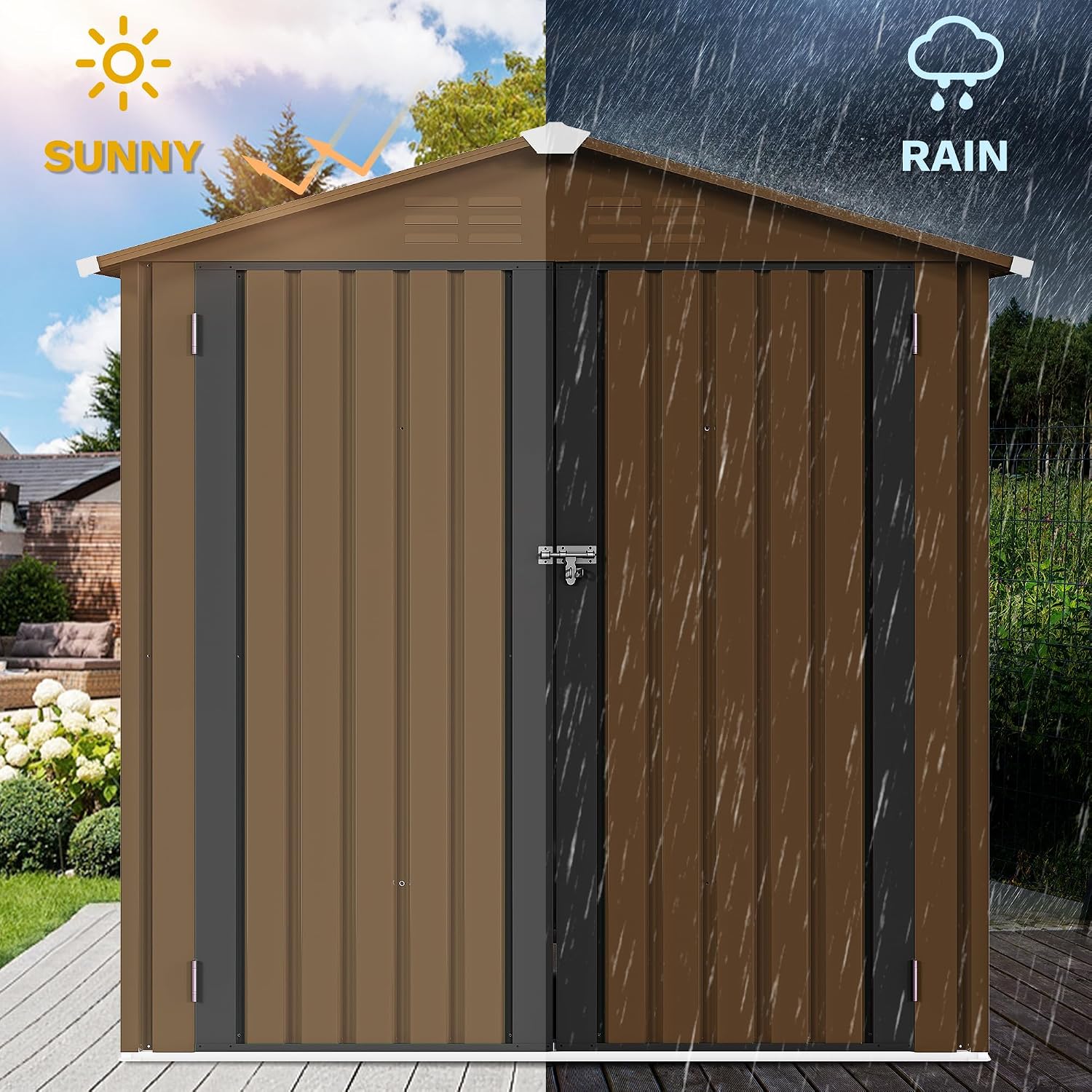 6x4ft Metal Outdoor Storage Sh - Gardening Tools ulasan dan harga