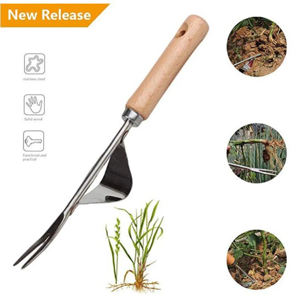 1pcs Wood Handle Stainless Ste - Weed Puller ulasan dan harga