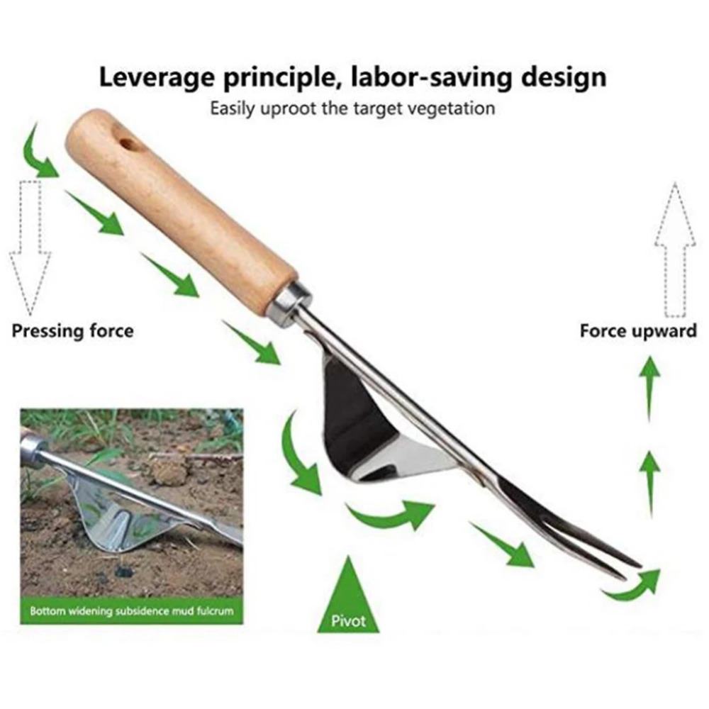 1pcs Wood Handle Stainless Ste - Weed Puller ulasan dan harga