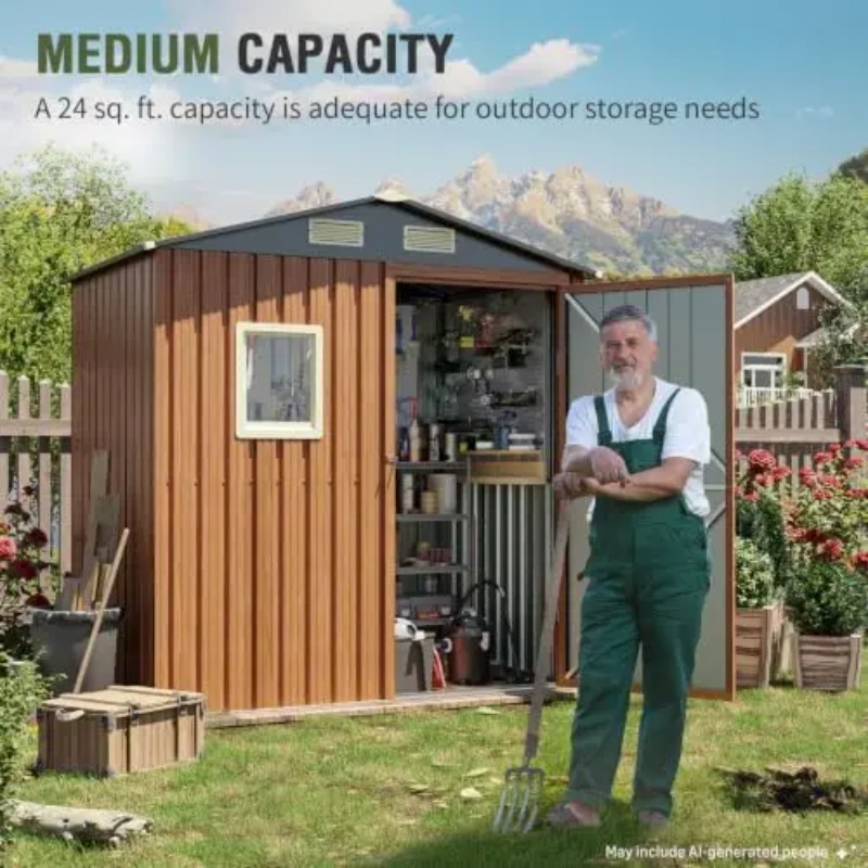 Outdoor Storage Shed 6x4 Ft, L - Gardening Tools ulasan dan harga