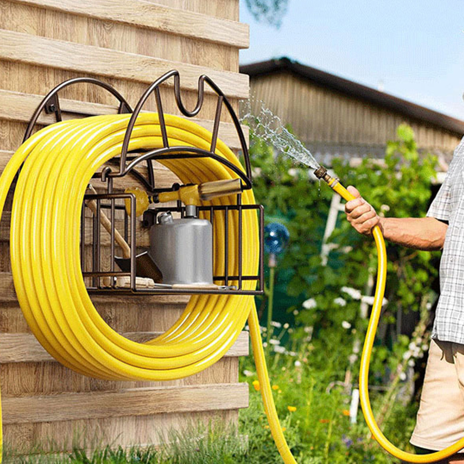 Wall Mount Garden Hose Holder  - Gardening Tools Hoe ulasan dan harga