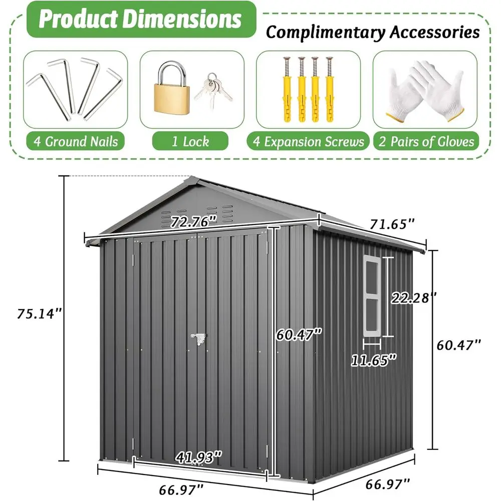 6x6 Galvanized Steel Outdoor S - Gardening Tools ulasan dan harga